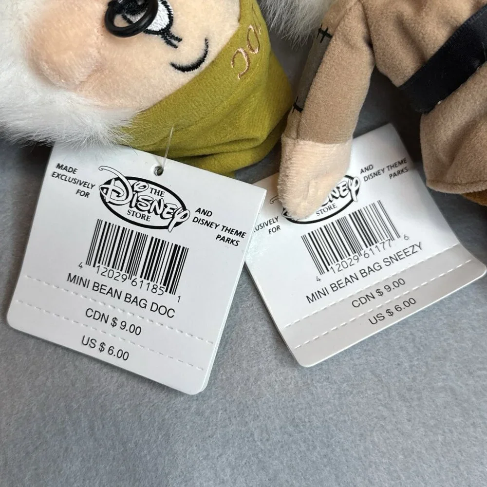 Snow White 7 Dwarfs Prince Witch Disney Store Bean Bag Plush Stuffed Set of 10 - Picture 13 of 16